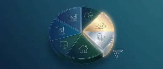 Silver Price Gold: 3D pie chart illustrating smart gold and silver portfolio allocation strategies with highlighted precious