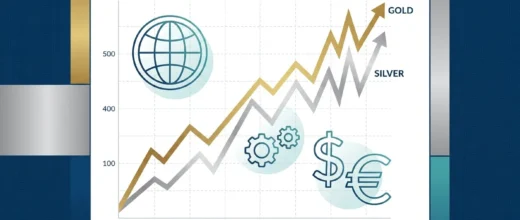 Silver Price Gold: Graph showing gold and silver prices surging dramatically from 2025 to 2026, reflecting market trends.