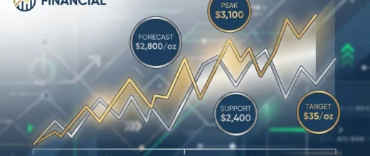 Silver Price Gold: Chart showing 2026-2027 gold and silver price forecasts, including a $2,800/oz forecast, $3,100 peak, $2,4